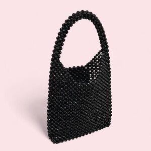 Black Beaded Handbag - Elegant Evening Bag